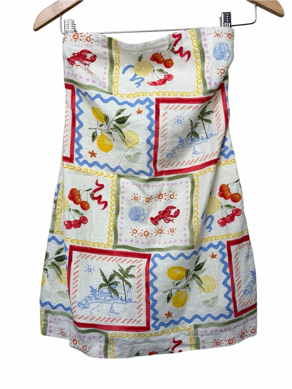 Abercrombie & Fitch tile print dress summer motif lobster lemons